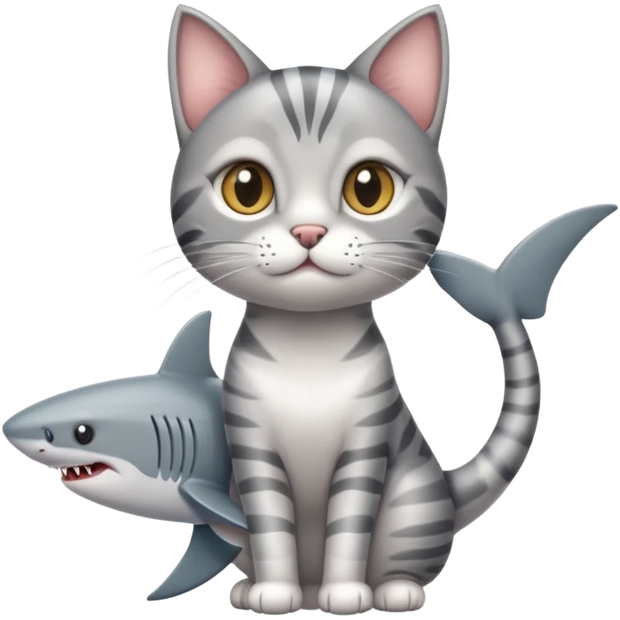 Cat with shark tail emoji