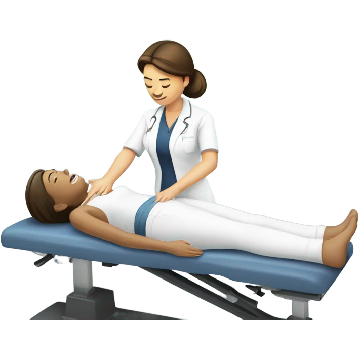 Female chiropractor adjusting patient  emoji