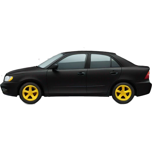 Black car with yellow eyes emoji