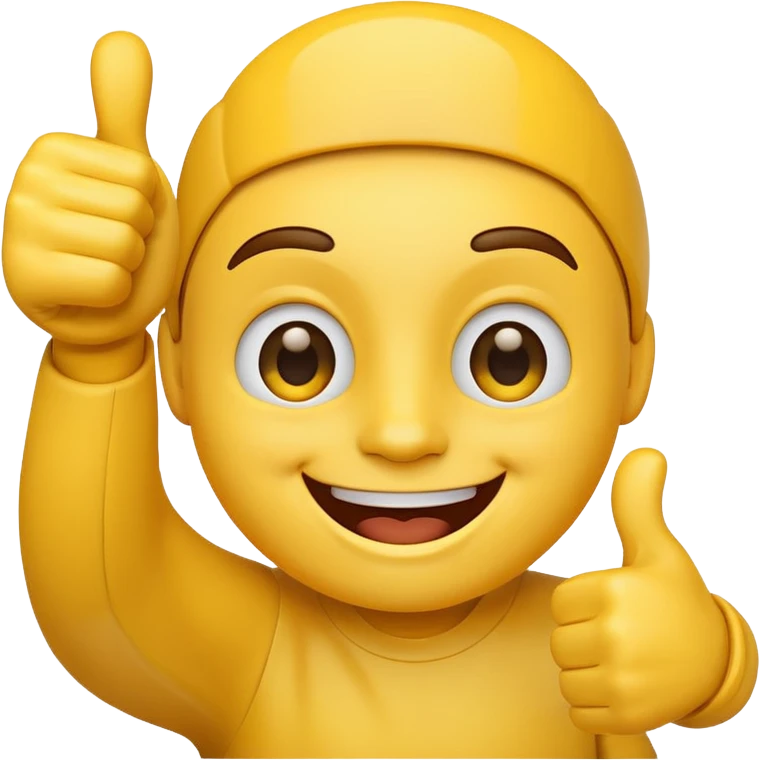 happy face with thumbs up emoji