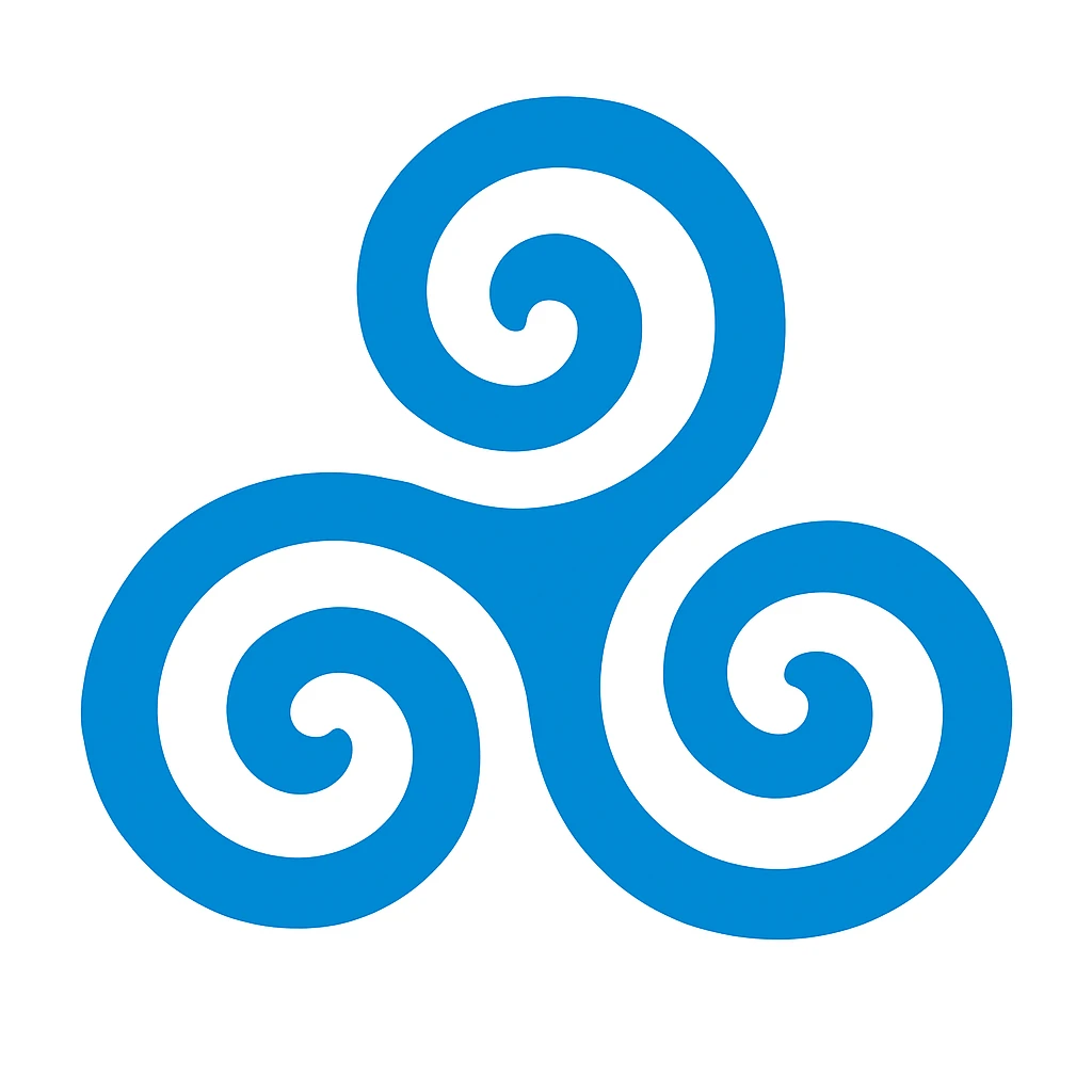 Change the Celtic Triskele Spiral symbol to a blue color, keep the style and shape the same. emoji
