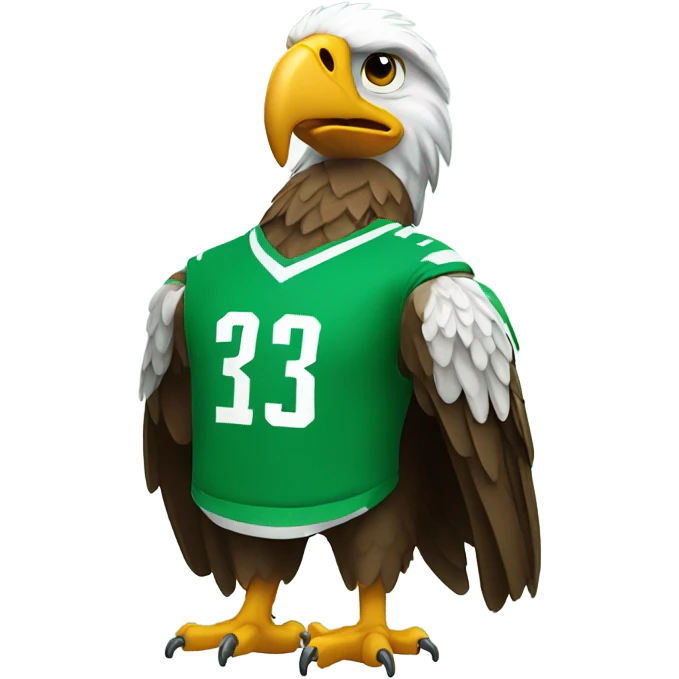 Eagle wearing a green jersey emoji