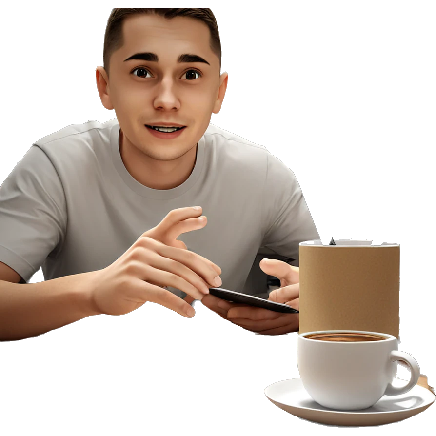 boy holding cup indoors emoji