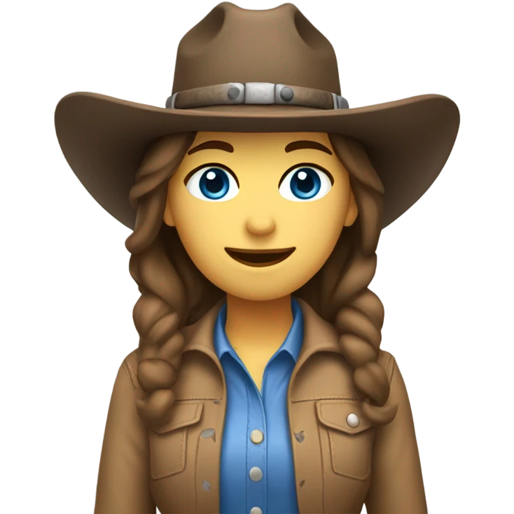 white cowgirl geologist  brown hair blue eyes no glasses emoji