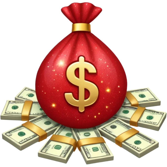 red glitter money emoji