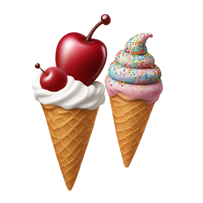 Ice cream eating ice cream emoji