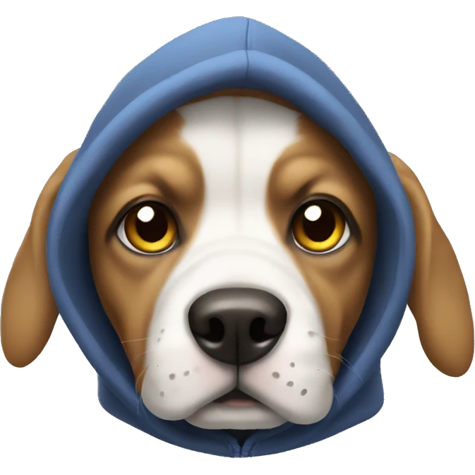 Dog wearing a hoodie emoji
