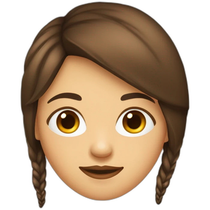 fille-brune-longs-cheveux-aux-yeux-marrons-étudiante emoji