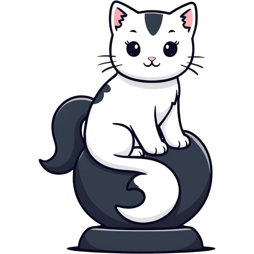 Sexy, white kitty sitting on top of a black stallion emoji