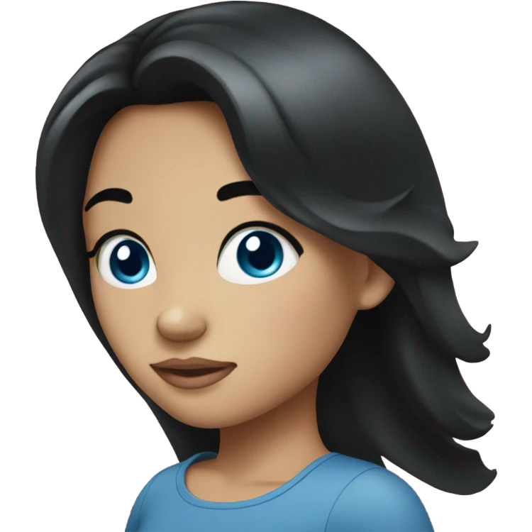 Girl with black hair and blue eyes emoji