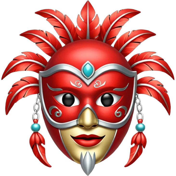 kırmızı karnaval maskesi emoji