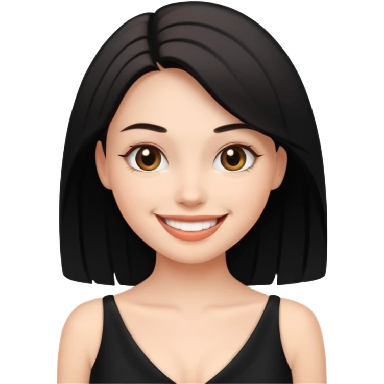 Sexy girl in a black dress emoji