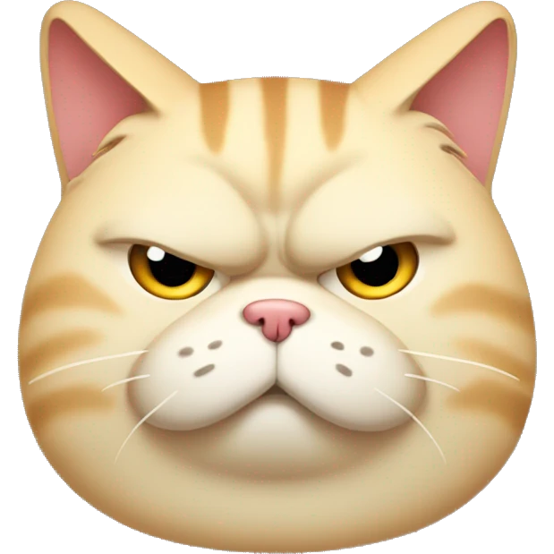 Fat cat frowning emoji