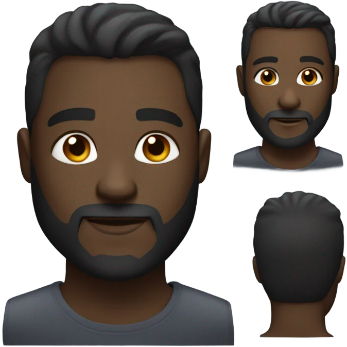 Handsome deep dark skin man with beard and high fade emoji