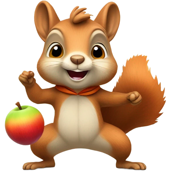 Squirrel in hoodie juggling nuts emoji