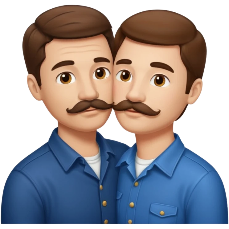 Kissing bf and brwon your hir andA man with a mustache emoji