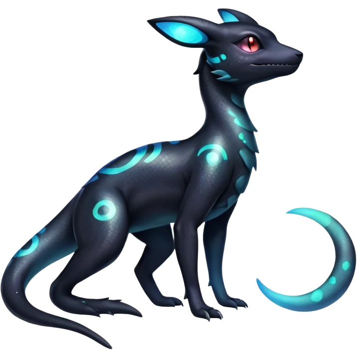 Nebulae Salandit-Umbreon-Fakémon-hybrid-creature (full body)  emoji
