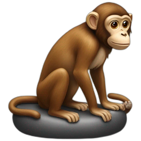 monkey sat on a dog emoji