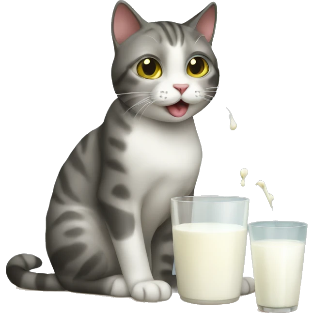 cat eating milk emoji