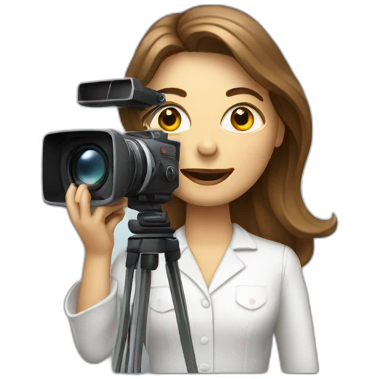 White film director woman holding a cinema camera emoji