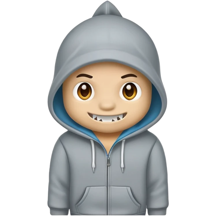 Land shark with a hoodie emoji