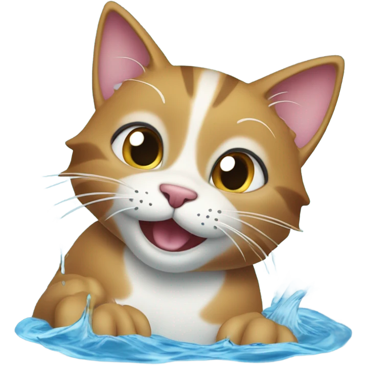 swimming cat  emoji