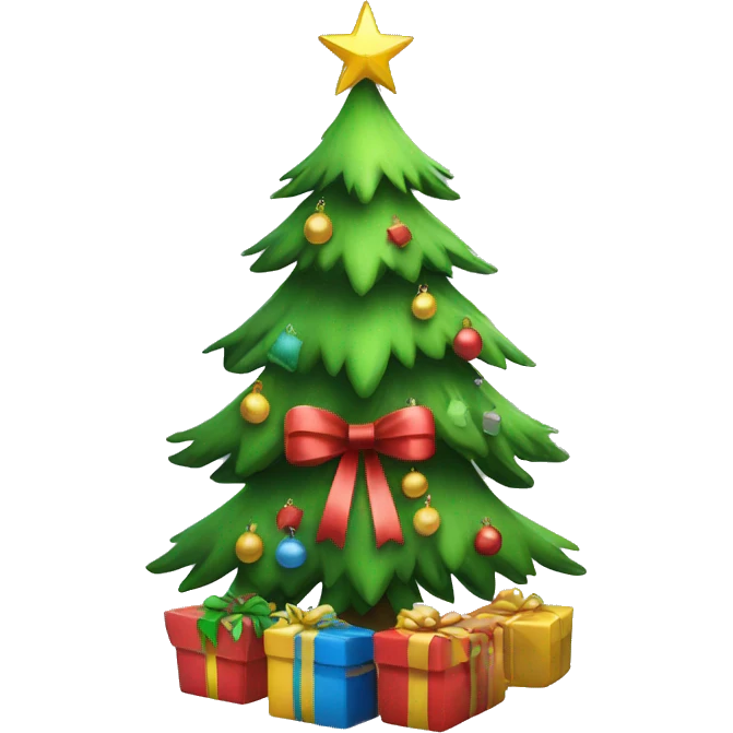 christmas tree with presents emoji