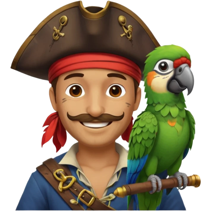 pirate and parrot emoji
