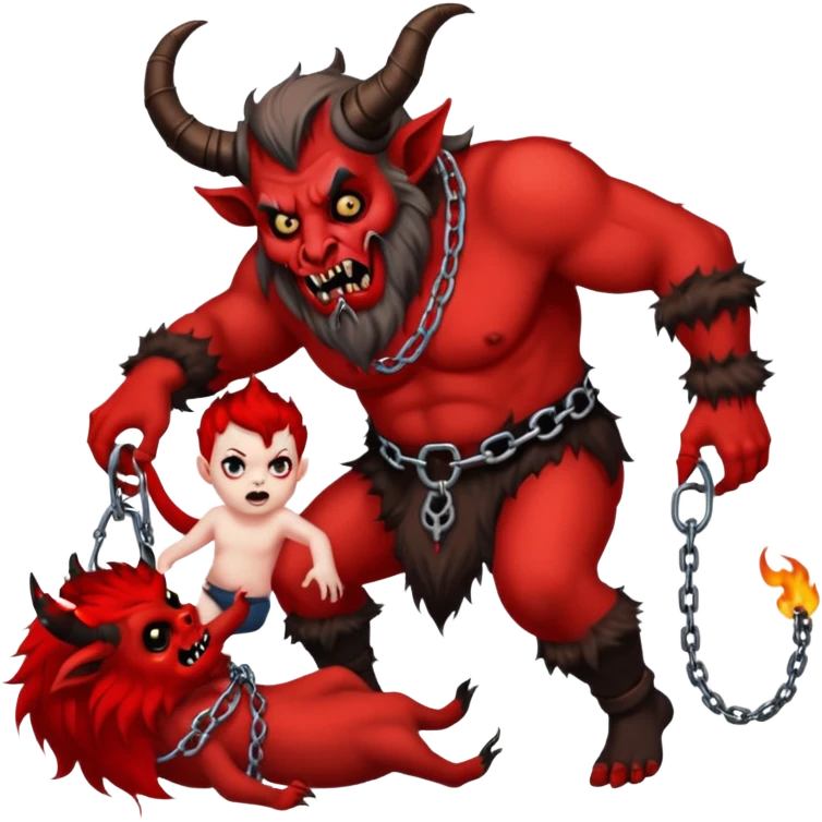 krampus dragging a kid to hell emoji