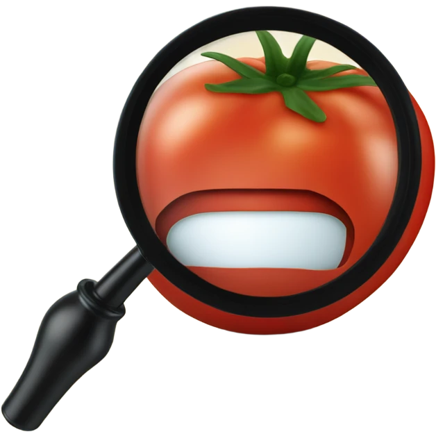tomato under magnifying glass emoji