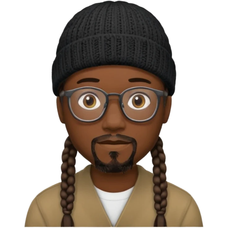 man with braids glasses beanie and goatee emoji