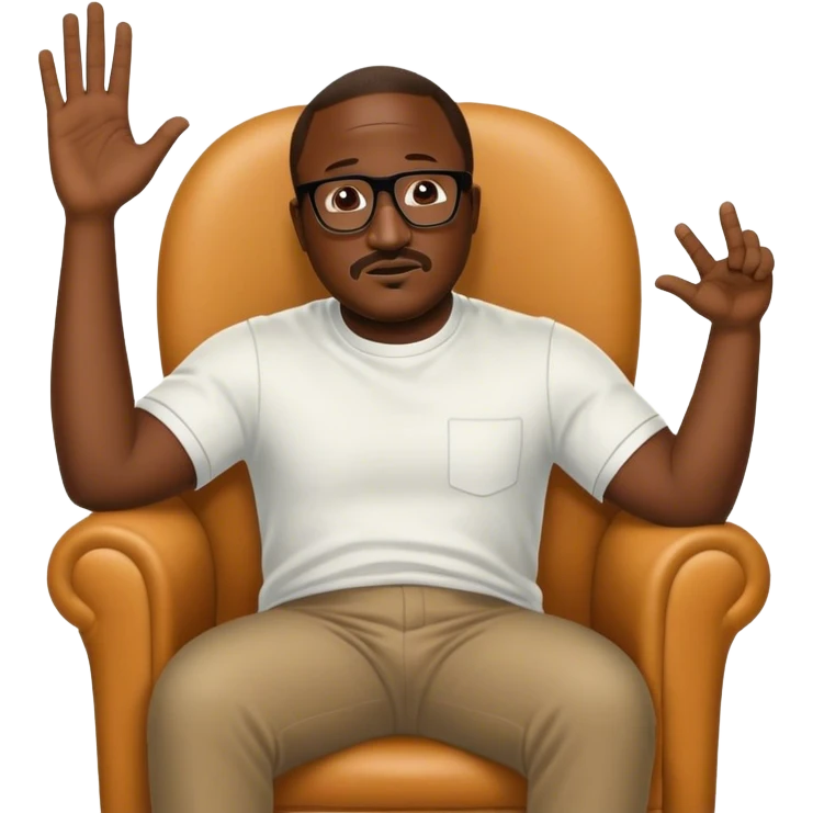 a picture of Hannibal buress from the Eric Andre show sitting in a chair saying "why are you booing me, I'm right" emoji