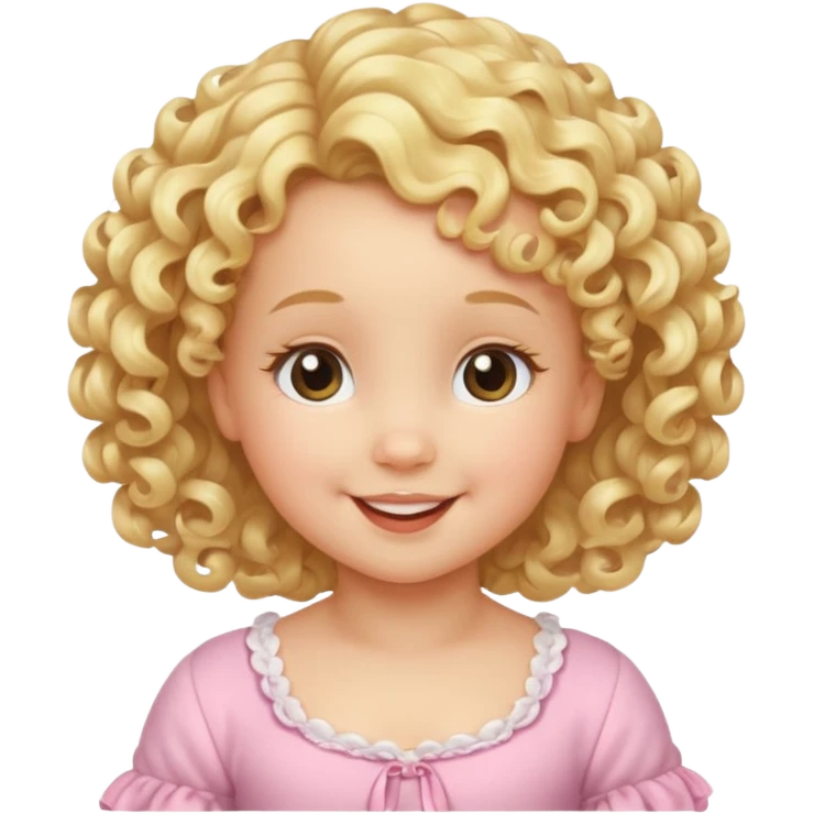 Cherubic Baby girl with curls bust emoji