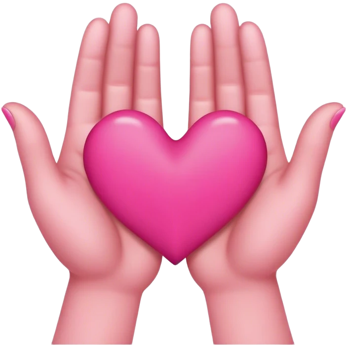 brown hands making heart with the heart being pink emoji