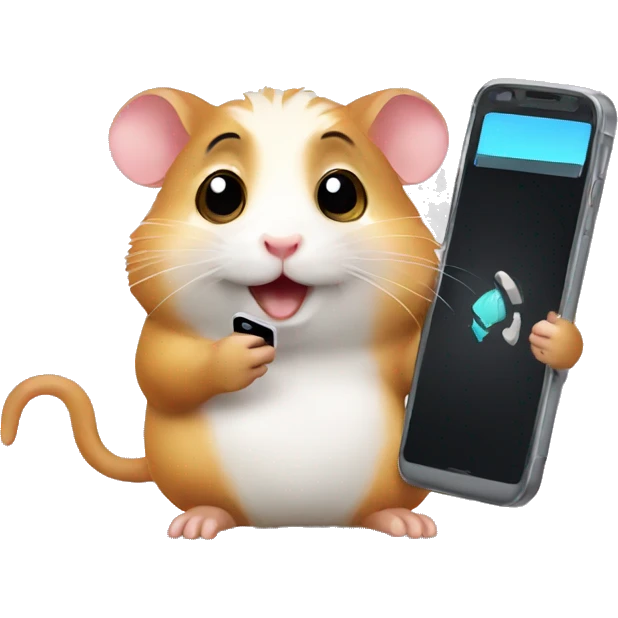 Hamster with phone emoji