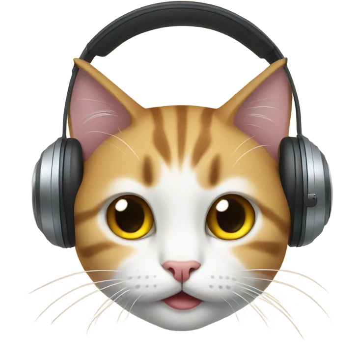Cat with headphones on emoji