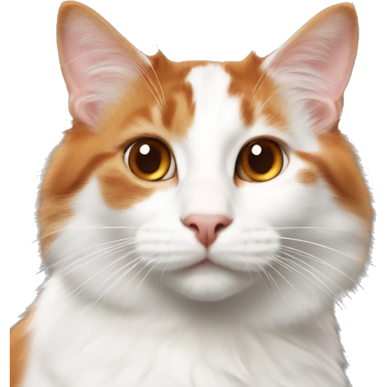 orange and brown medium haired turkish van cat emoji