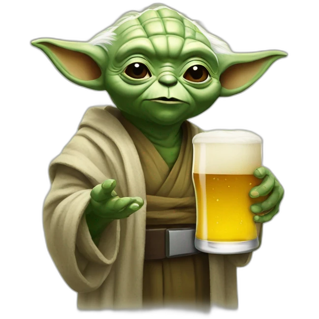 Yoda drink beer emoji