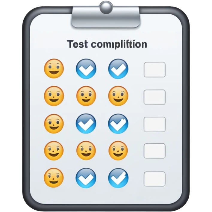 test completion sheet emoji