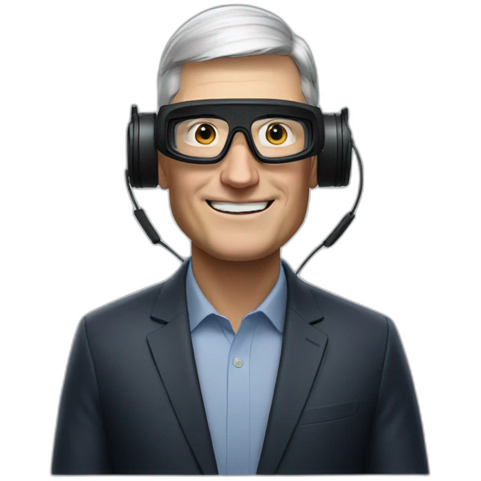 tim cook with VR emoji