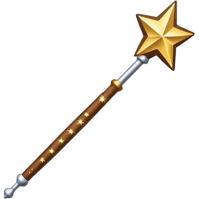 Magic wand from Harry Potter with sparkles around emoji