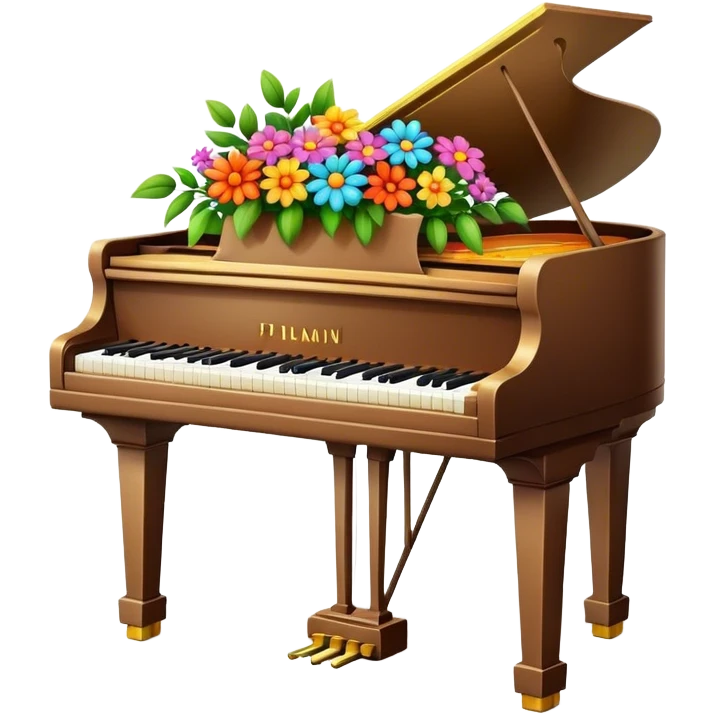 Um piano com flores  emoji