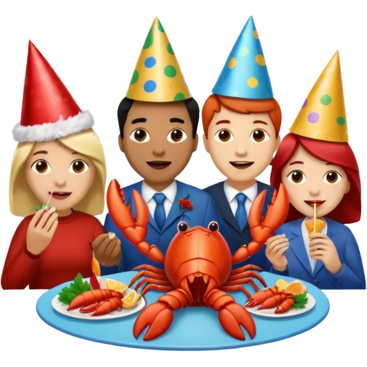 200 people eating lobster at a family party emoji