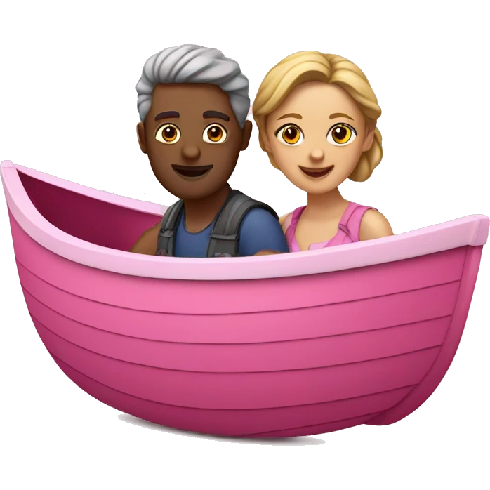 man and women on a pink boat emoji