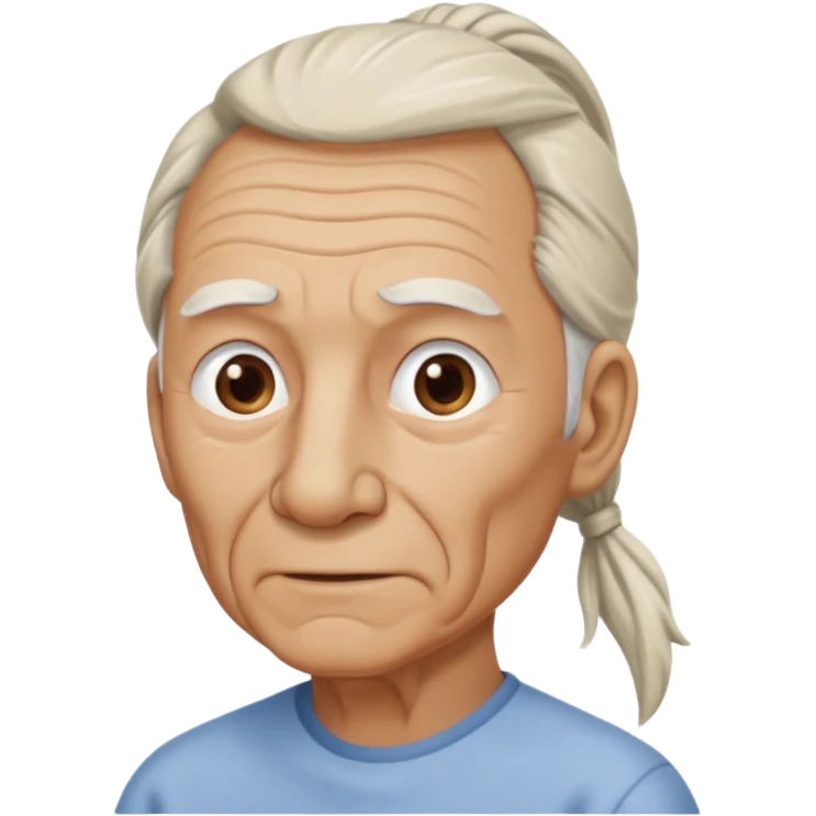 Old man with long white pony tail emoji