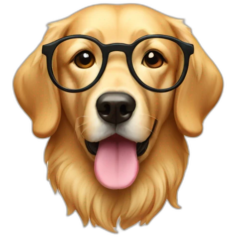 a golden retreiver with spectacles emoji