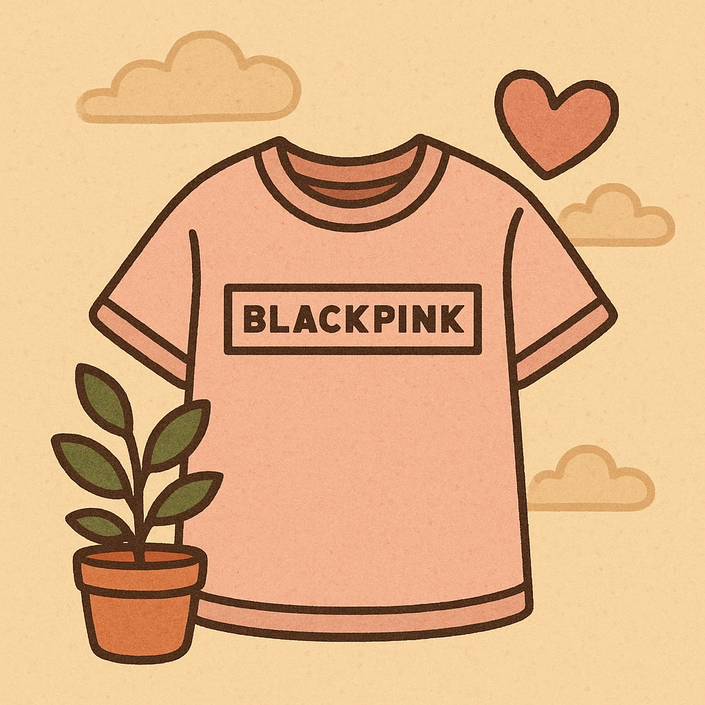 BLACKPINK-inspired object, black and pink colors, simple and inviting illustration emoji