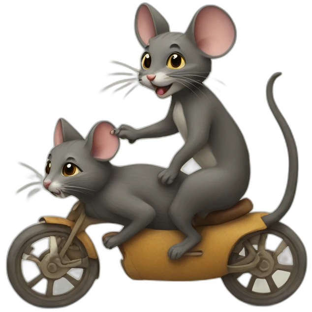 mouse riding a cat emoji