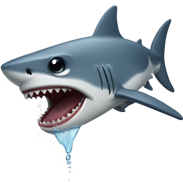 Crying shark emoji