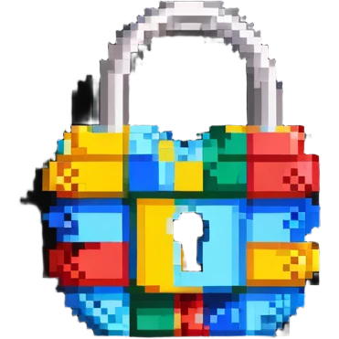 Padlock crafted from paper, origami lock emoji